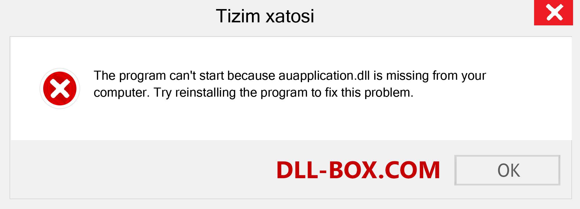 auapplication.dll fayli yo'qolganmi?. Windows 7, 8, 10 uchun yuklab olish - Windowsda auapplication dll etishmayotgan xatoni tuzating, rasmlar, rasmlar